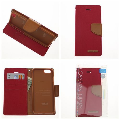 Iphone 5/s/SE Goospery Canvas Diary Case, Red