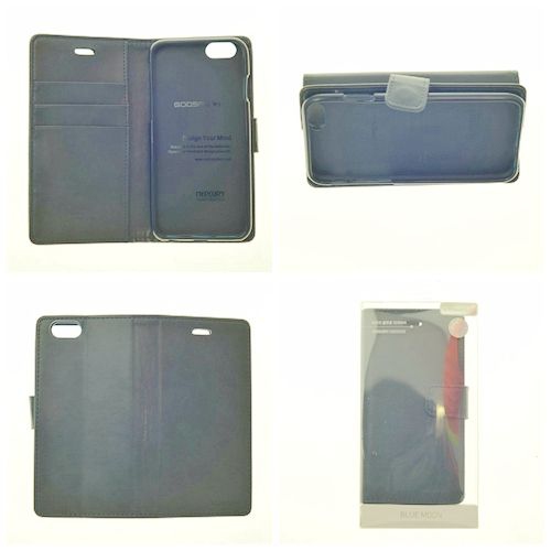 iPhone – Étui format journal BluecoMoon pour 5/s/se, bleu marine