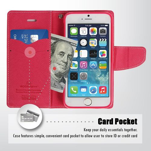 Étui Goospery Fancy Diary pour iPhone 5 / s / SE, rose pâle