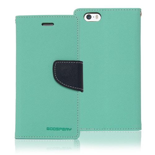 iPhone – Étui format journal Fancy Dingo, 5/s/se, bleu sarcelle