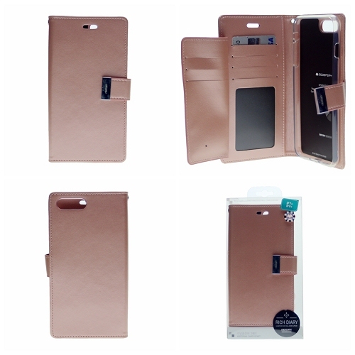étui agenda riche goospery pour iphone 6/6sPlus, or rose