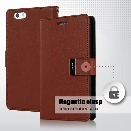 iPhone – Étui format journal Rich Goopery 5/s/se, brun