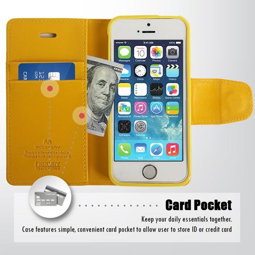 iPhone – Étui format journal Sonata pour 5/s/se, jaune