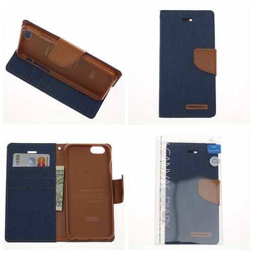 Iphone 6/6sPlus Goospery Canvas Diary Flip,Navy Blue