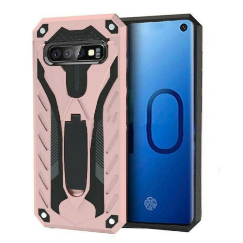 CSMART  【】 Shockproof Heavy Duty Rugged Defender Case Cover With Kickstand for Samsung Galaxy S10 Plus, Rose In Gold