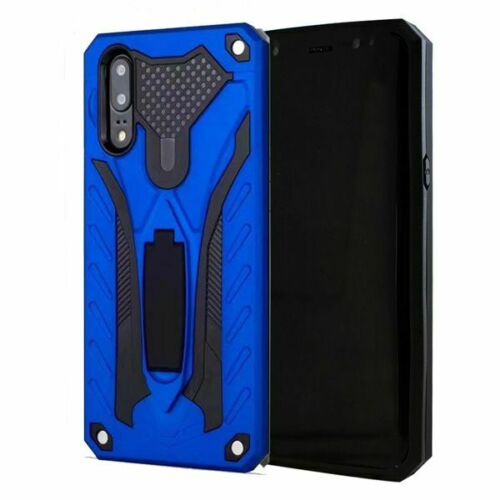 Housse de protection anti-chocs Heavy Duty Rugged Defender Cover avec béquille pour Huawei P30 Lite, Bleu