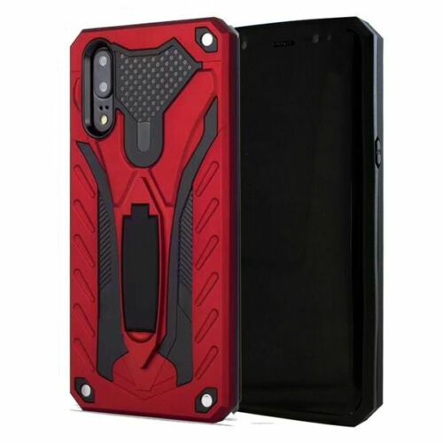 【CSmart】 Shockproof Heavy Duty Rugged Defender Case Cover with Kickstand for Huawei P20, Red
