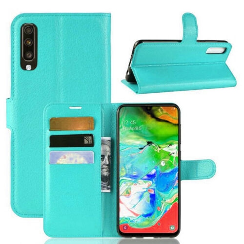 【CSmart】 Magnetic Card Slot Leather Folio Wallet Flip Case Cover for Samsung A50 / A50s / A30s, Mint