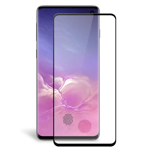 Case Friendly 3D Curved Full Cover Tempered Glass Screen Protector for Samsung Galaxy S10 Plus, Black