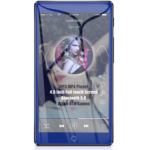 HOCO M7 MP3 Player 16GB with Bluetooth 5.0 HiFi Lossless Sound with Built-in Speaker FM Radio/Voice Recorder E-Book Headphones Supports TF up to 128GB