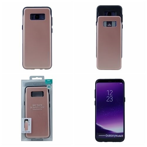  Étui pare-chocs Sky Slide pour Samsung Note 8, or rose