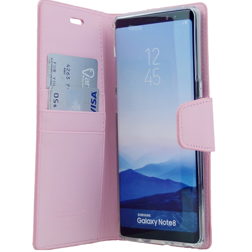  Journal de sonate pour sonate Samsung Note 8 Goospery, rose clair