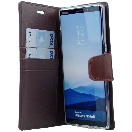  Journal de sonate pour sonate Samsung Note 8 Goospery, marron