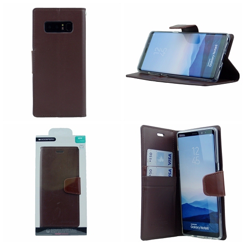  Journal de sonate pour sonate Samsung Note 8 Goospery, marron