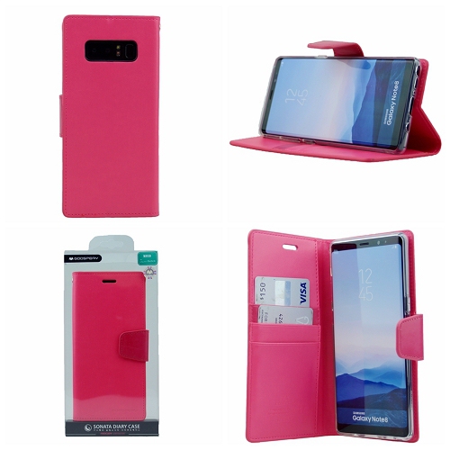  Journal de sonate pour sonate Samsung Note 8 Goospery, rose vif