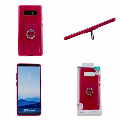  Coque Ring + pour Samsung Note 8 Goospery iJelly, rose vif