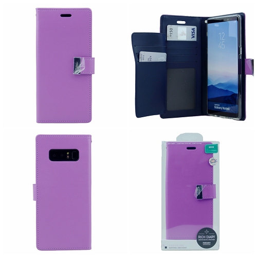  Journal journalier riche pour Samsung Note 8 Goospery, violet