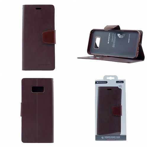 &nbsp;Journal de sonate pour sonate Samsung S8 Plus Goospery, marron