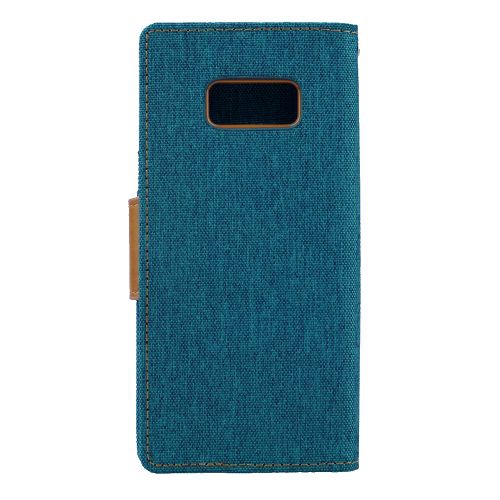 TopSave GOOSPERY Canvas [Magnetic] Card Holder with Kickstand Folio Wallet Flip For Samsung Galaxy S7, Green