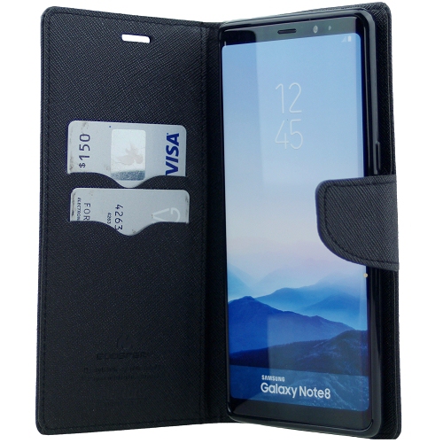 Samsung – Étui format journal Fancy, Goosphery pour Note 8, noir