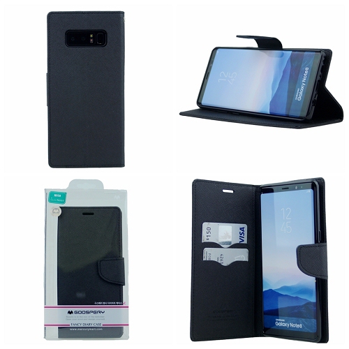 Samsung – Étui format journal Fancy, Goosphery pour Note 8, noir
