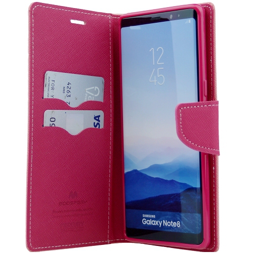  Samsung Note 8 Goospery Journal de fantaisie Flip, rose clair