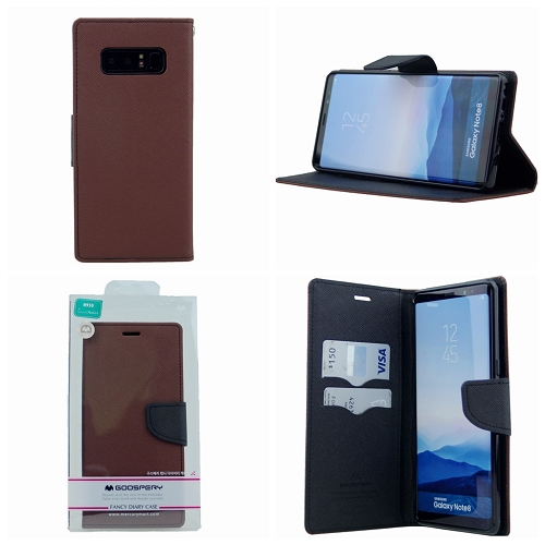 &nbsp;Samsung Note 8 Goospery Journal de fantaisie Flip, marron
