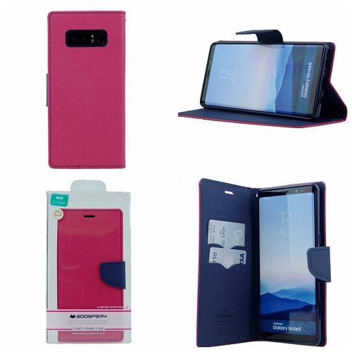 Samsung Note 8 Goospery Journal de fantaisie Flip, rose vif