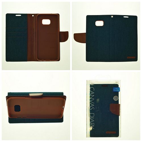 Samsung S7 Edge Goospery Canvas Diary Flip,Green
