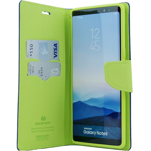 &nbsp;Samsung Note 8 Goospery Journal de fantaisie Flip, bleu marine