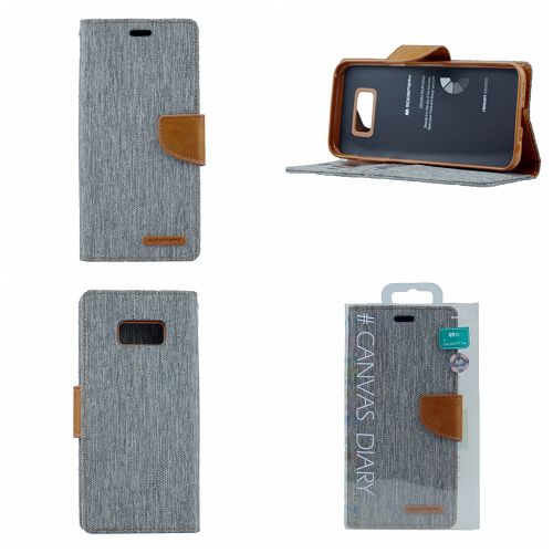 Samsung S7 Edge Goospery Canvas Diary Flip, Grey