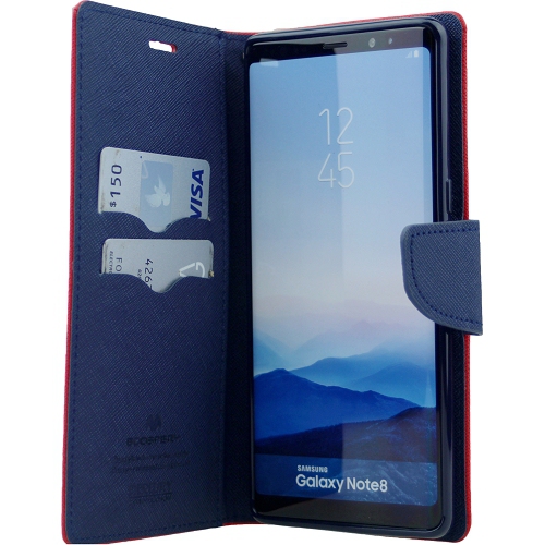  Samsung Note 8 Goospery Journal de fantaisie Flip, rouge