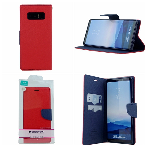  Samsung Note 8 Goospery Journal de fantaisie Flip, rouge