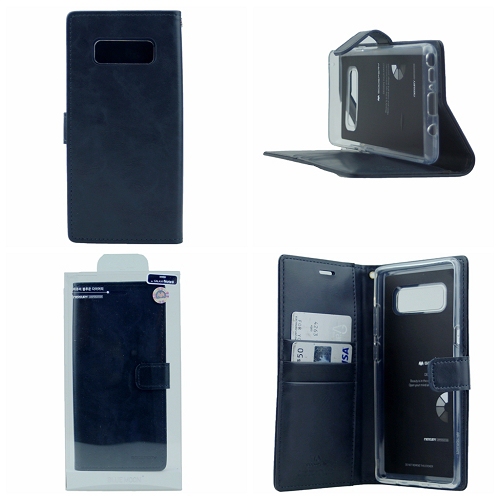 Samsung Note 8 Goospery BlueMoon Diary Case, Navy Blue