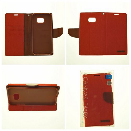 Samsung S7 Edge Goospery Canvas Diary Flip,Orange