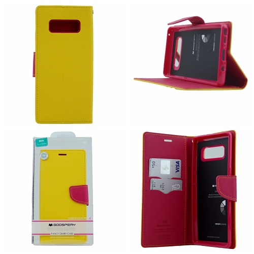 &nbsp;Samsung Note 8 Goospery Journal de fantaisie Flip, jaune