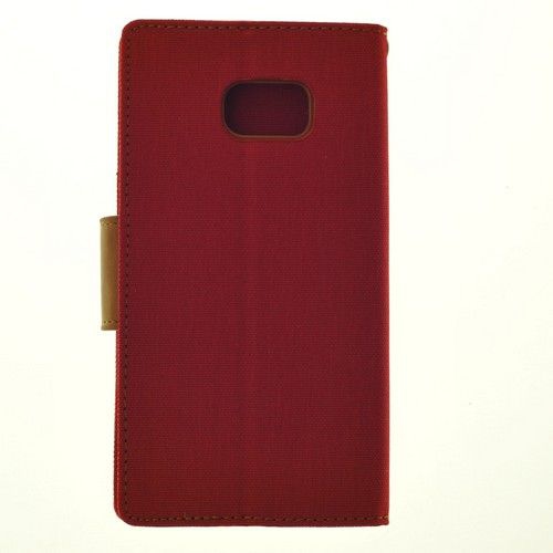 Samsung S7 Edge Goospery Canvas Diary Flip,Red