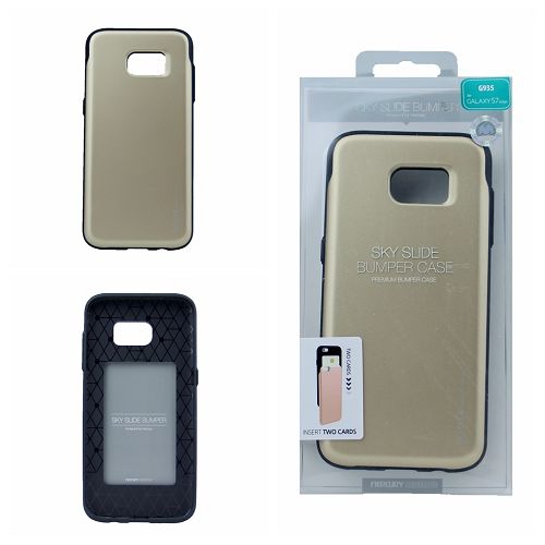 Samsung – Étui protecteur Sky Slide pour S7 Edge Goopery, doré