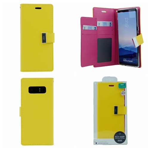 &nbsp;Journal journalier riche pour Samsung Note 8 Goospery, jaune