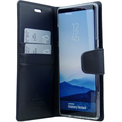 Samsung Note 8 Goospery Sonata Diary Case, Black