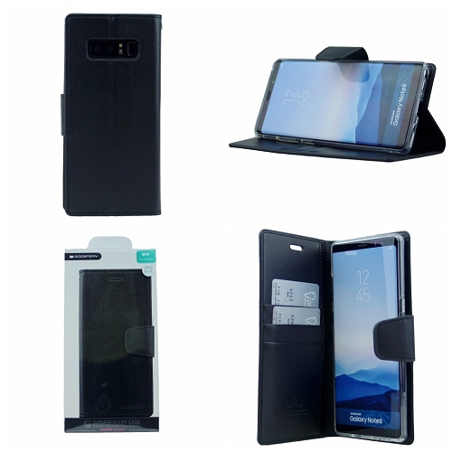 Samsung Note 8 Goospery Sonata Diary Case, Black