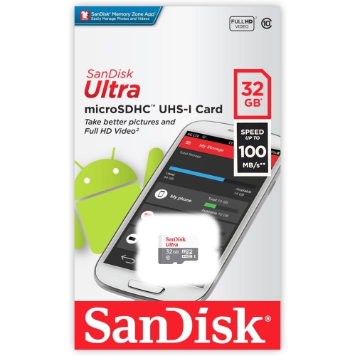 Carte microSD Ultra 32 Go 100MB Mo/s SDSQUNS-032G de SanDisk