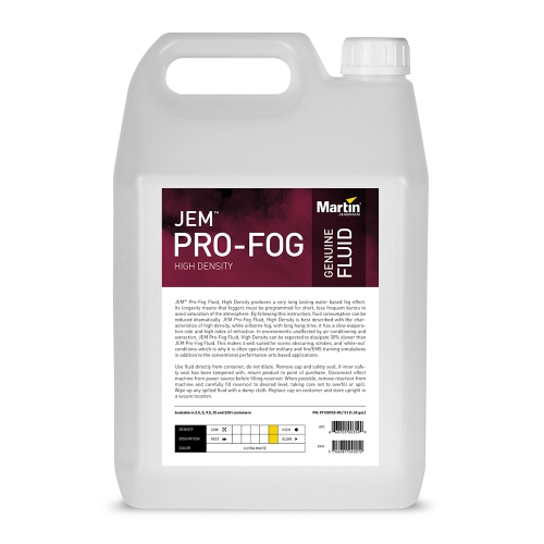 Liquide à brume Jem Pro-Fog haute densité, 5 L.