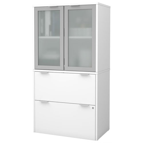 i3 Plus 2-Drawer Lateral File Cabinet with Storage - White