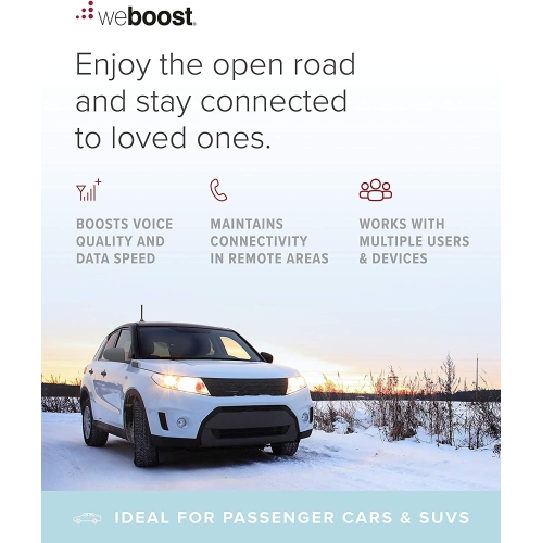 weBoost Drive Reach [Multi User] In-Vehicle Cell Phone Signal Booster Kit for Car, Truck SUV, All Carriers 3G/4G LTE