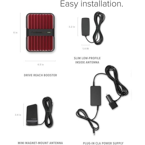 weBoost Drive Reach [Multi User] In-Vehicle Cell Phone Signal Booster Kit for Car, Truck SUV, All Carriers 3G/4G LTE