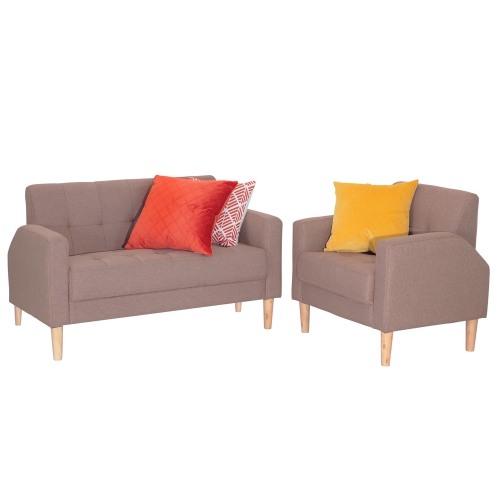 ViscoLogic Mid-Century Modern Sofas Suitable for Small Spaces LoveSeat - Brown