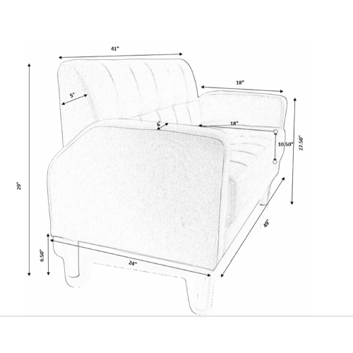 ViscoLogic Mid-Century Modern Sofas Suitable for Small Spaces LoveSeat - Brown