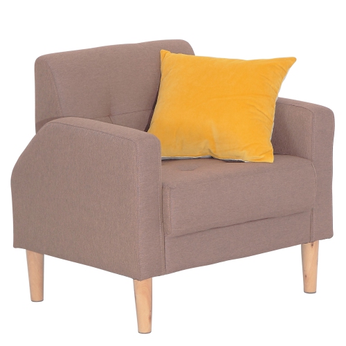 ViscoLogic Mid-Century Modern Sofas Suitable for Small Spaces Arm Chair - Brown
