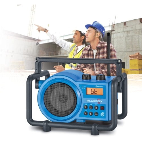 Sangean BlueBox AM/FM Ultra-Rugged Digital Receiver with Bluetooth - 12.4", Blue